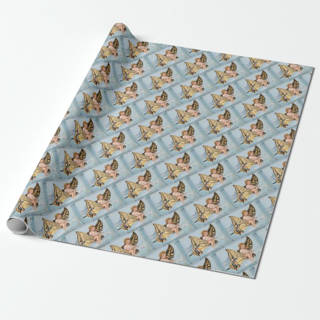 Vintage 70s Christmas wrapping paper (Unrolled)