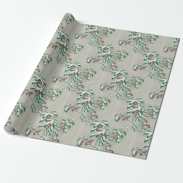 Vintage 70s Christmas wrapping paper (Unrolled)