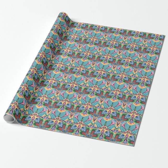Vintage 70s Christmas wrapping paper (Unrolled)