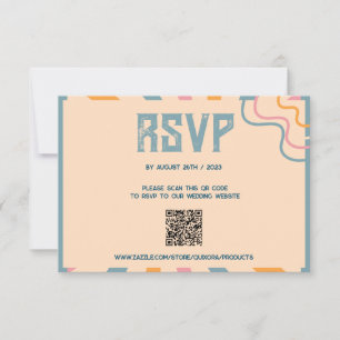 Vintage 70s Floral RSVP Card with QR code