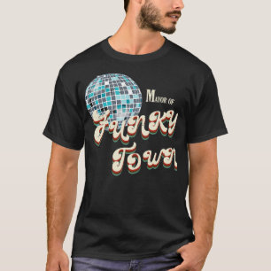 Vintage 70s Mayor of Funky Town Disco Ball Retro C T-Shirt