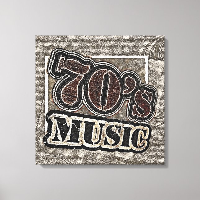Vintage 70's Music - Wrapped Canvas (Front)
