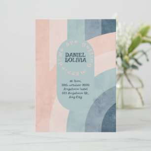 Vintage 70s Rainbow Wedding Invitation