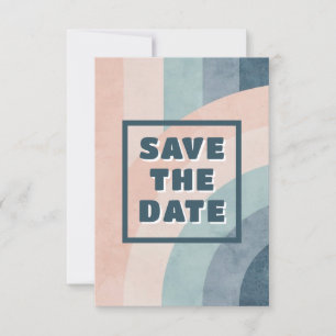 Vintage 70s Rainbow Wedding Save The Date