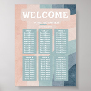 Vintage 70s Rainbow Wedding Seating Charts