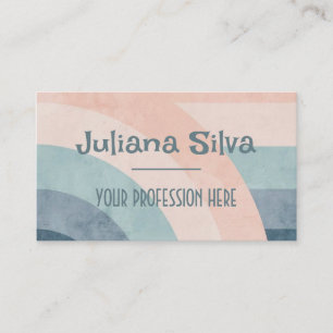Vintage 70s Rainbow with QR Business Card