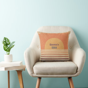 Vintage 70s Sunset Aesthetic Personalized Throw Pi Pillow