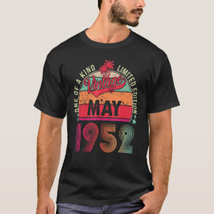 Vintage 70th Birthday Awesome Since May 1952 T-Shirt