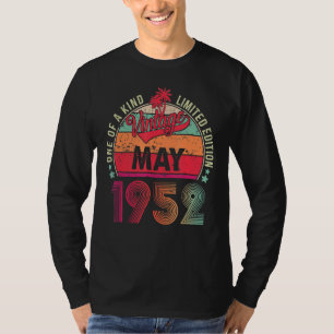 Vintage 70th Birthday Awesome Since May 1952 T-Shirt