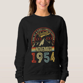 Vintage 70th Birthday Gift Vintage November 1954 7 Sweatshirt
