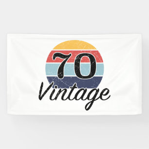 Vintage 70th Birthday Sunset Banner