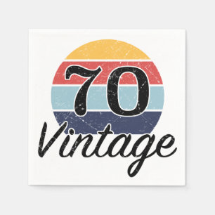 Vintage 70th Birthday Sunset Napkin