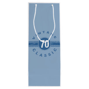 Vintage 70th Birthday Wine Gift Bag