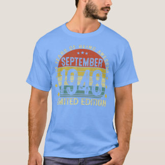 Vintage 74th Birthday  September 1948 74 Years Old T-Shirt