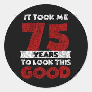 Vintage 75 Years Old Funny 75th Birthday Gift Classic Round Sticker