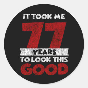 Vintage 77 Years Old Funny 77th Birthday Gift Classic Round Sticker