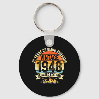 Vintage 78 Birthday Decorations Men 78yr 1948 78th Keychain