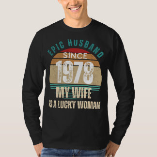 Vintage 78 Epic Hubby Tee: Wifes Lucky Man, Mens F T-Shirt