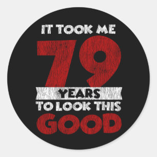 Vintage 79 Years Old Funny 79th Birthday Gift Classic Round Sticker