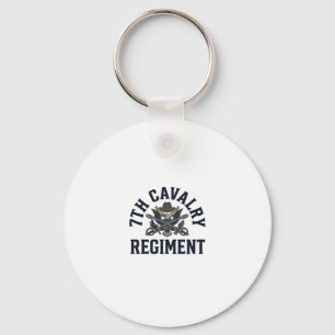 Vintage 7th Cavalry Regiment Chest Print Design_1 Keychain