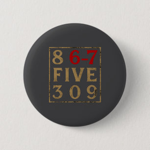 Vintage 80s 867 Five 309 Funny Retro Gen Alpha Mem 2 Inch Round Button