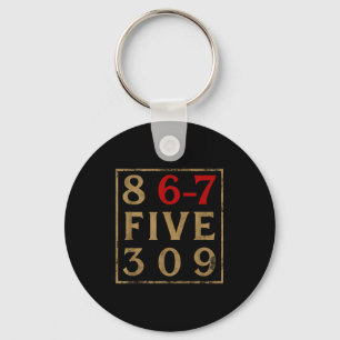 Vintage 80s 867 Five 309 Funny Retro Gen Alpha Mem Keychain