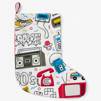 Vintage 80's 90's doodle collection. small christmas stocking