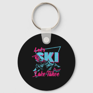 Vintage 80s 90s Skiing Clothes - Retro Lake Tacute Keychain