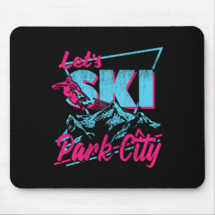 Vintage 80s 90s Skiing Clothing Retro Park City Sk Mouse Pad