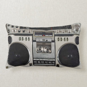 Vintage 80s Boombox Ghettoblaster Lumbar Pillow