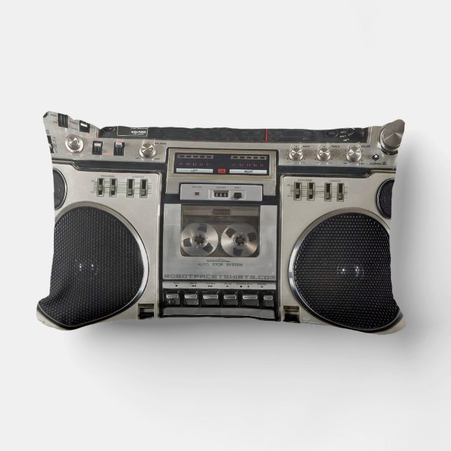 Vintage 80s Boombox Ghettoblaster Lumbar Pillow (Front)