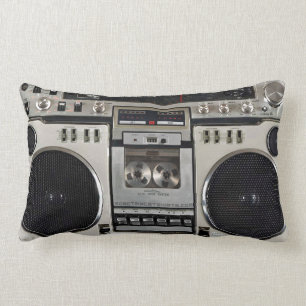Vintage 80s Boombox Ghettoblaster Lumbar Pillow