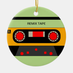 Vintage 80's Cassette Ceramic Ornament