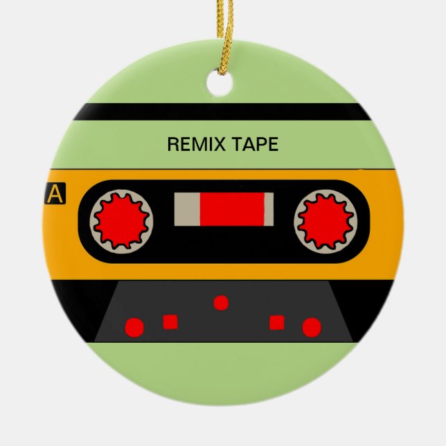 Vintage 80's Cassette Ceramic Ornament (Front)