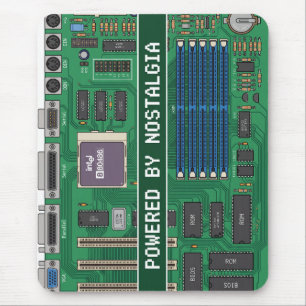Vintage 80s Computer Motherboard "Powered By Nosta Mouse Pad