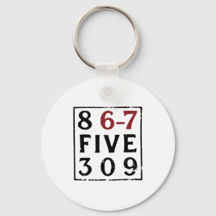 Vintage 80's Music 86-75309 Jenny 8675309 Six Seve Keychain