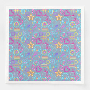 Vintage 80's Neon Light Pattern 01 Napkin