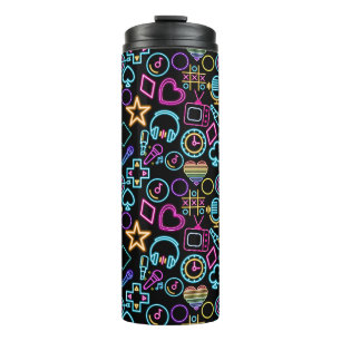 Vintage 80's Neon Light Pattern 01 Thermal Tumbler