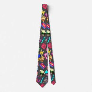 Vintage 80's Pattern 01.w DGrey BG Tie