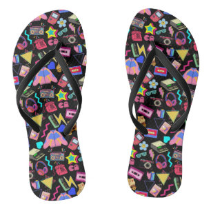 Vintage 80's Pattern 01.w Flip Flops