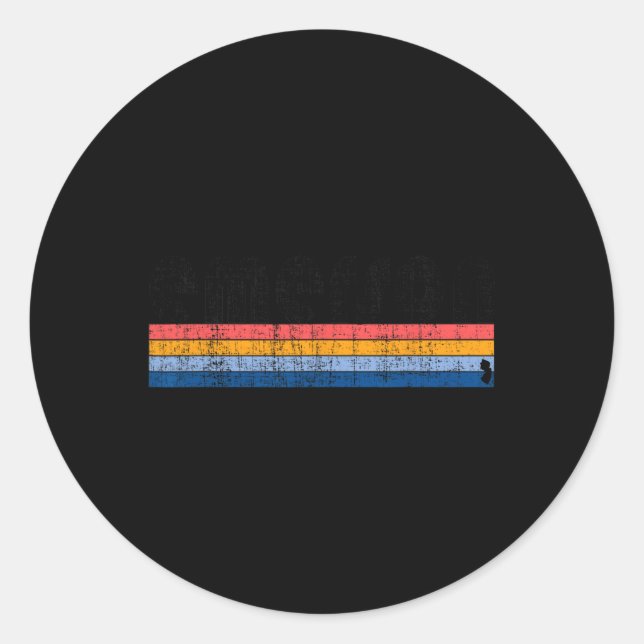 Vintage 80s Style Emerson Nj  Classic Round Sticker (Front)