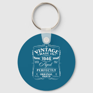 Vintage 80th Birthday Decorations Men Funny 1946 8 Keychain