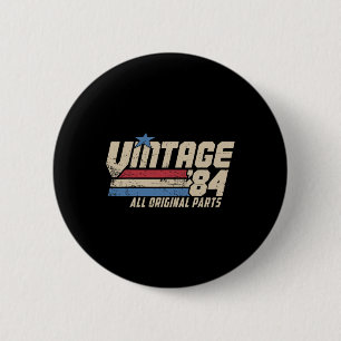 Vintage 84 Retro 41st Birthday Top For Men 1984 Da 2 Inch Round Button