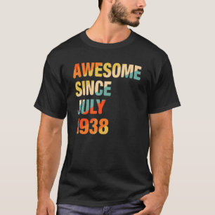 Vintage 84th Birthday Awesome Since July 1938 84 Y T-Shirt
