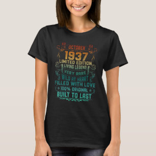 Vintage 85 Years Old October 1937 85th Birthday T-Shirt