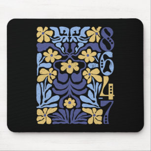 Vintage 8647 Subtle Anti President 86 47 Floral Bo Mouse Pad