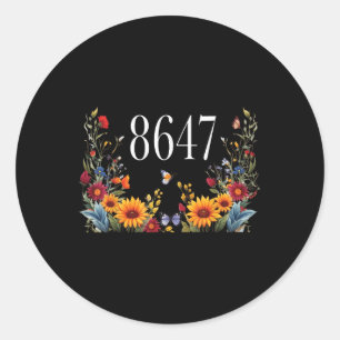 Vintage 86 47 Anti-trump Flower President  Classic Round Sticker