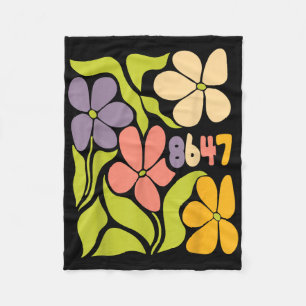 Vintage 86 47 Anti-trump Flower President Fleece Blanket