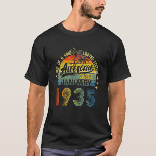 Vintage 87 Years Old January 1935 Decorations 87Th T-Shirt