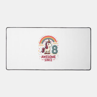 Vintage 8 Awesome Since 2018 Unicorn Birthday Rain